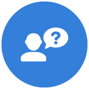 Personal with question mark in bubble icon